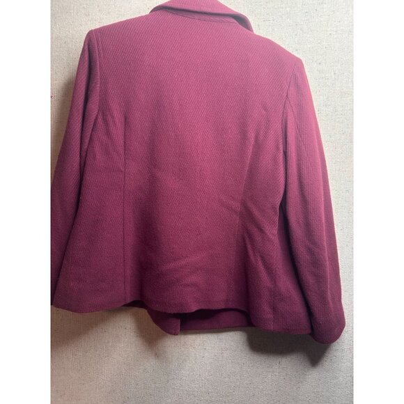 L.L.Bean Womens Burgundy Double-Breasted Wool Blend Peacoat Button Front Size SP - Picture 4 of 9